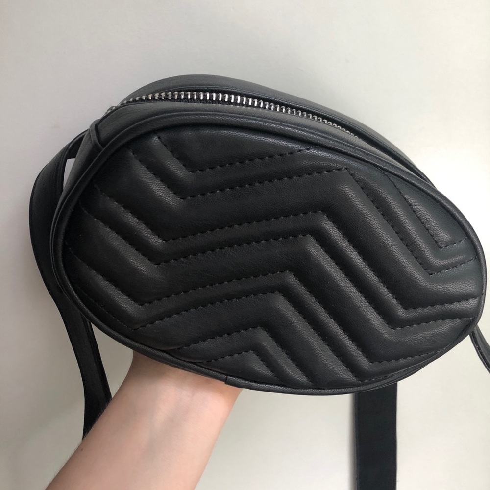 Black Leather Fanny Pack